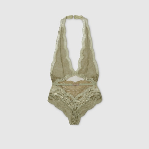 Body en tulle à dentelle fleurie