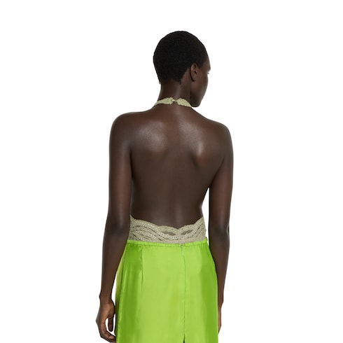 Body de encaje de tul floral