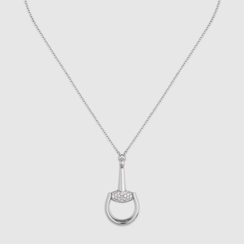 Gucci Horsebit diamond 18k pendant necklace