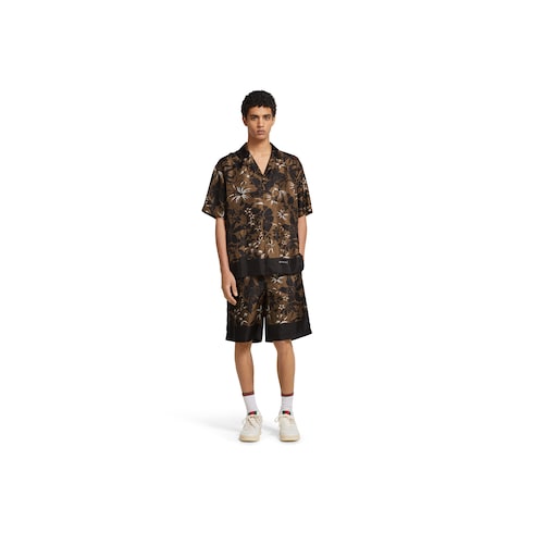 Shorts in twill di seta stampati