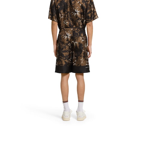 Shorts in twill di seta stampati