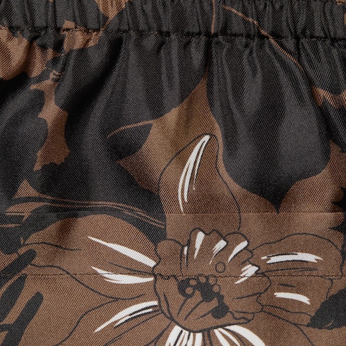Shorts in twill di seta stampati