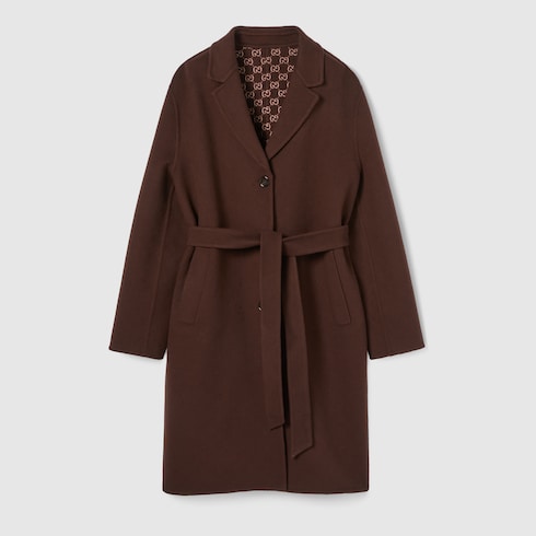 Reversible silk wool coat