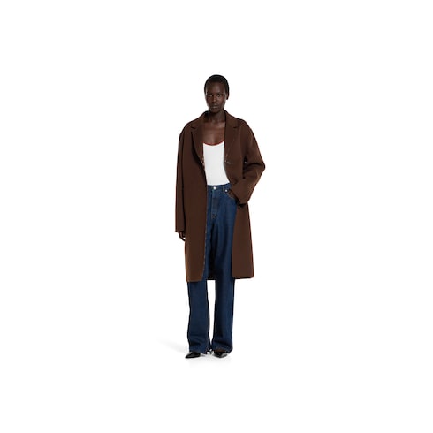 Reversible silk wool coat