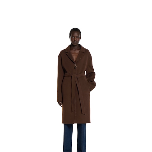 Reversible silk wool coat