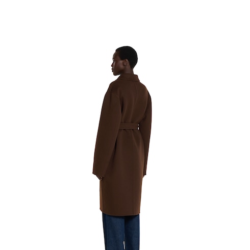 Reversible silk wool coat