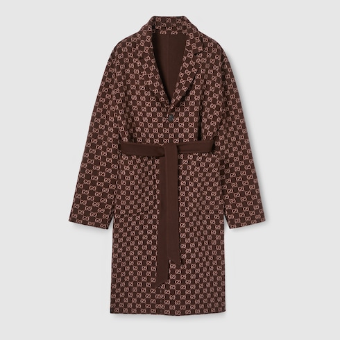 Reversible silk wool coat