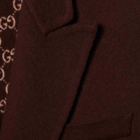 Reversible long silk wool gilet