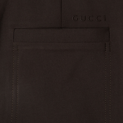 Pantalone in gabardina di lana con logo