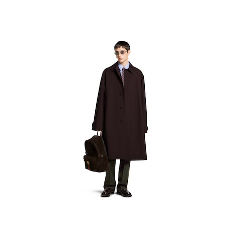Manteau en laine contrecollée avec logo