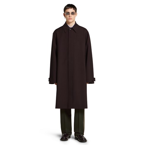 Bonded wool coat with logo