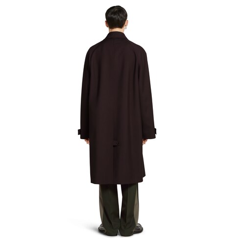 Manteau en laine contrecollée avec logo