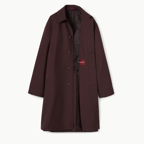 Manteau en laine contrecollée avec logo