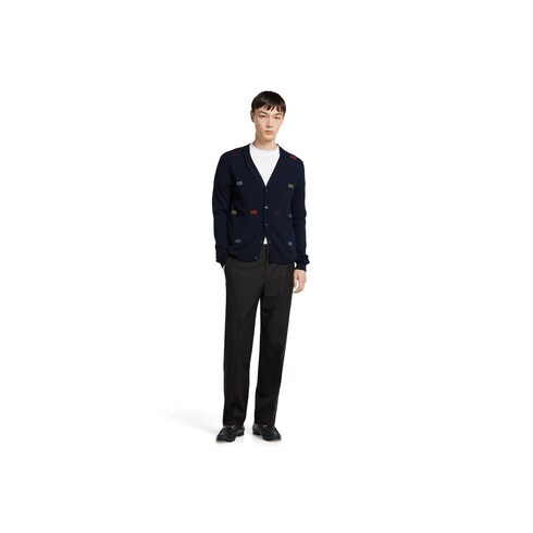 Cardigan aus feinem Kaschmir mit Intarsie