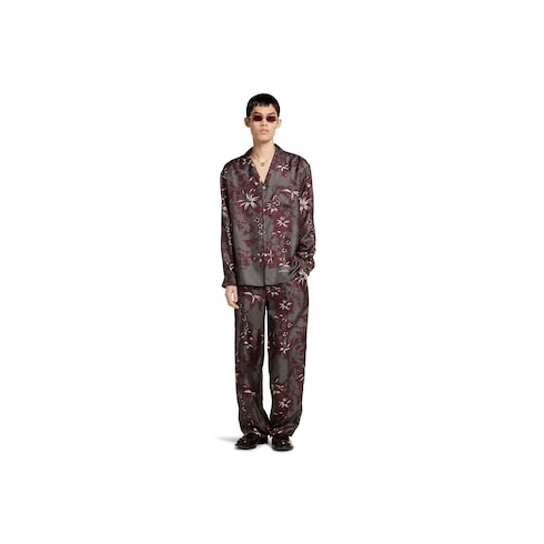 Pantalon en twill de soie imprimé