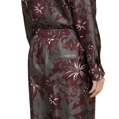 Printed silk twill pant Detail 5