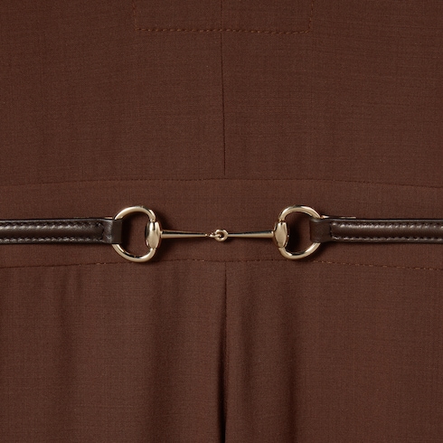 Light wool jumpsuit with Horsebit belt