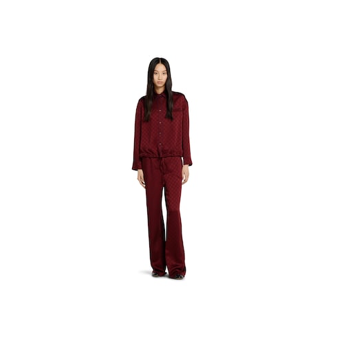 GG satin shirt with tie waist