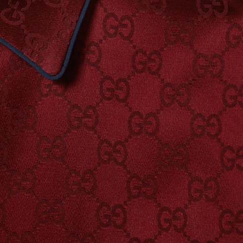 GG satin shirt with tie waist