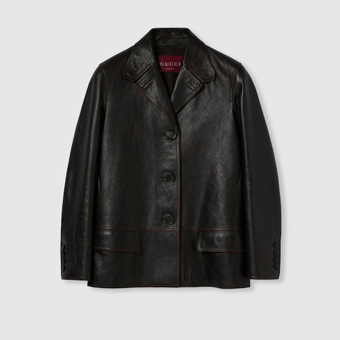  Jacke aus weichem Leder in Used-Optik