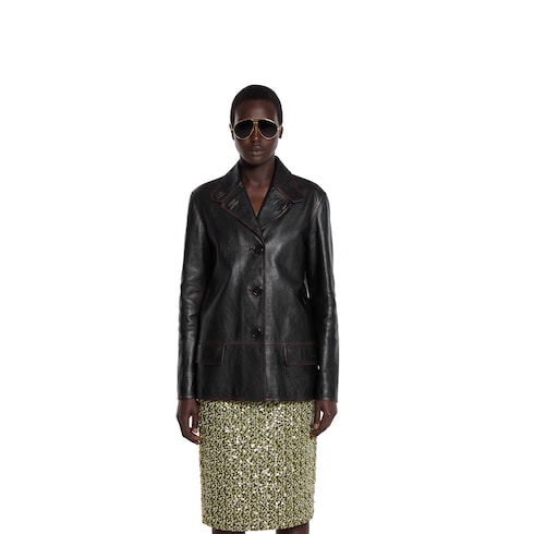  Jacke aus weichem Leder in Used-Optik