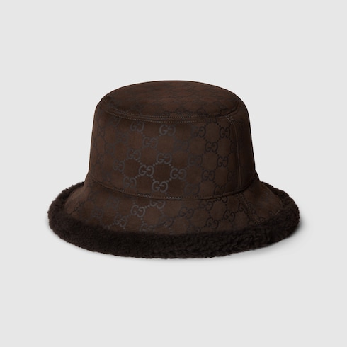 GG suede and merino wool hat