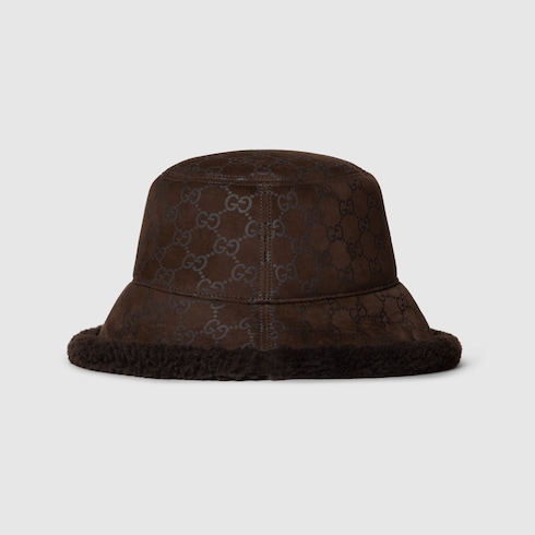 GG suede and merino wool hat