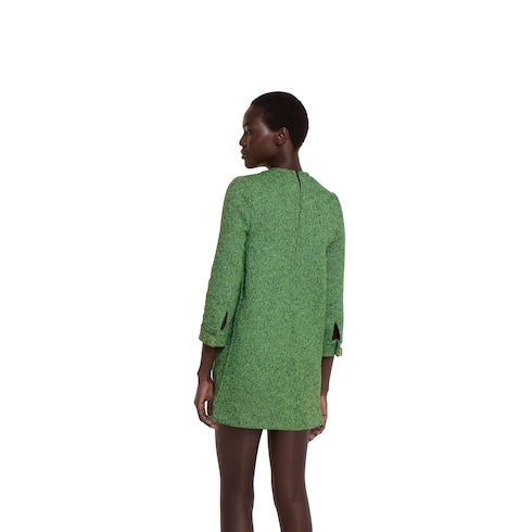 Vestido de mouliné de lana y algodón