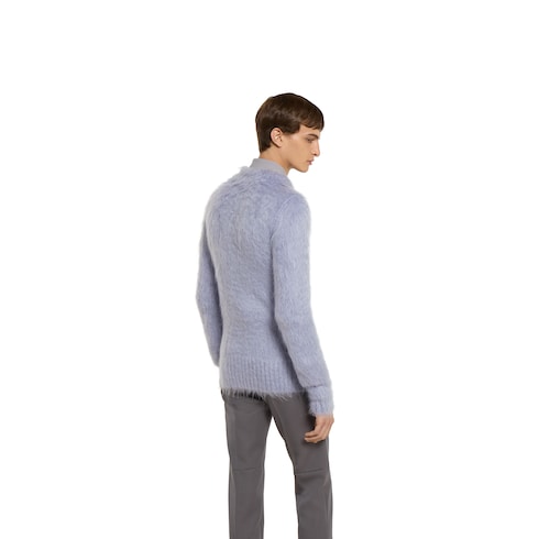 Brushed wool mohair cardigan