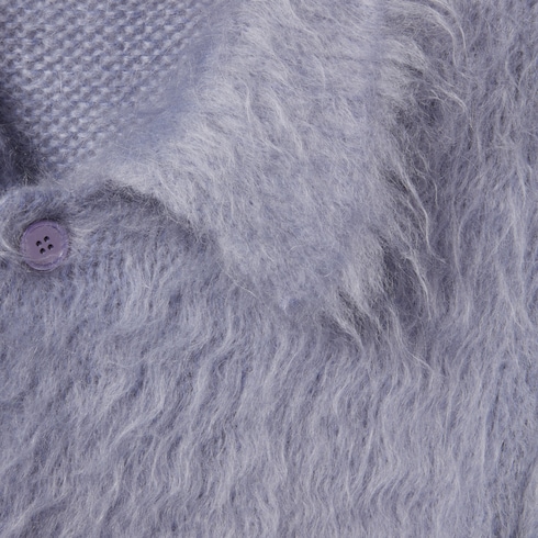 Brushed wool mohair cardigan
