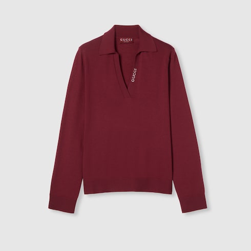 Extra fine wool polo top