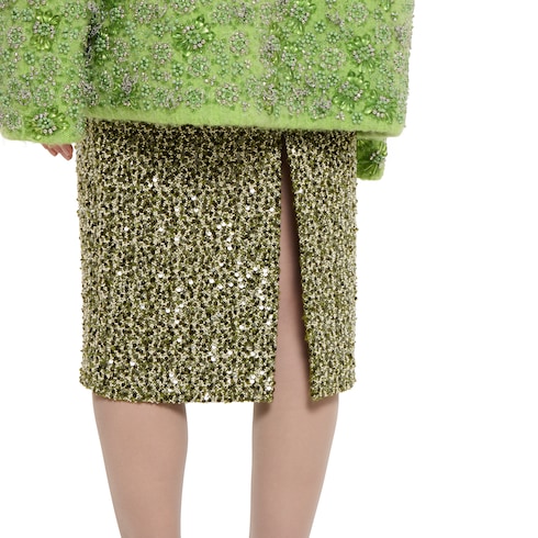 Wool cotton bouclé skirt Detail 5