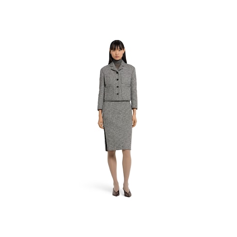 Cotton-wool mouliné skirt