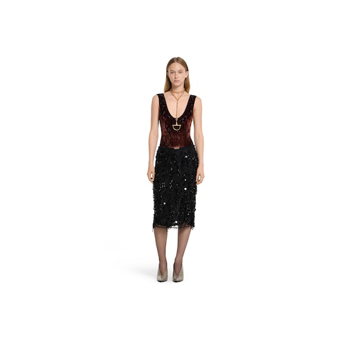 GG crystal embroidered bodysuit