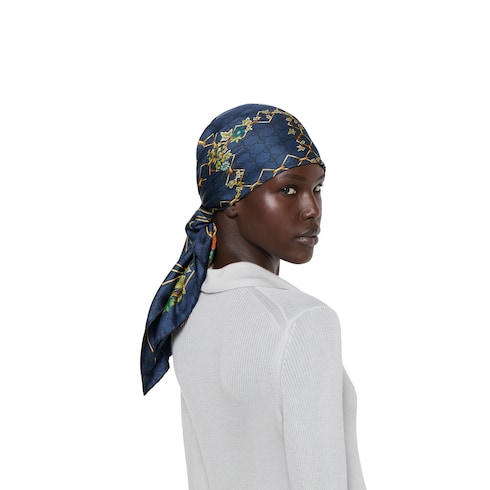Printed silk twill carré