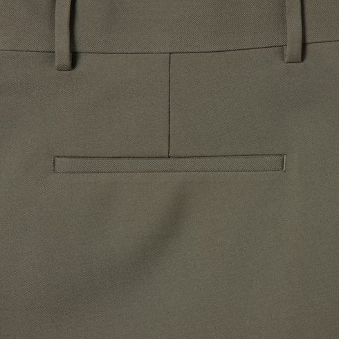 Wool gabardine pant with embroidery