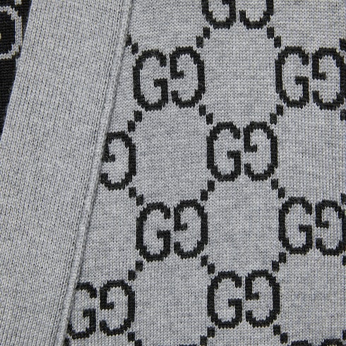 Reversible GG wool jacquard cardigan