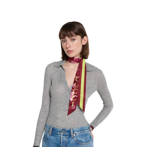 Cinta de sarga de seda estampada