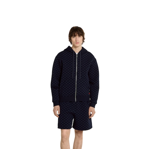 Printed double jersey viscose zip jacket
