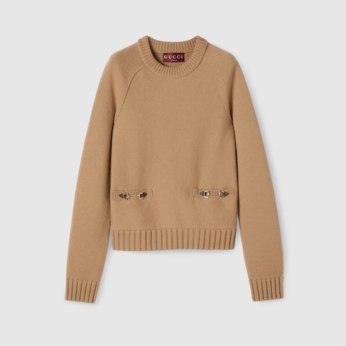 Wool cashmere top with Horsebit
