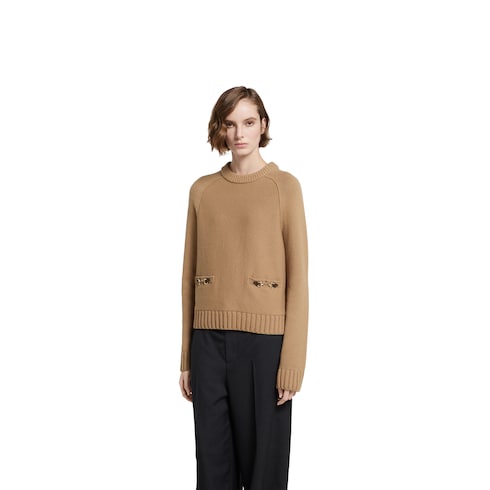 Wool cashmere top with Horsebit