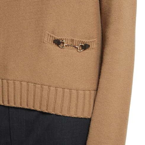 Wool cashmere top with Horsebit