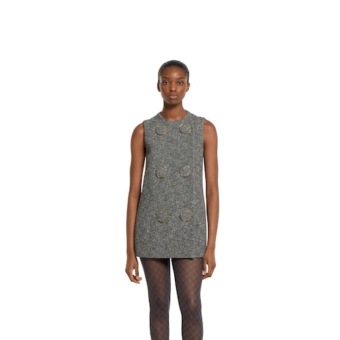 Seeded wool dress