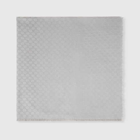 Printed GG cotton wool lamé shawl