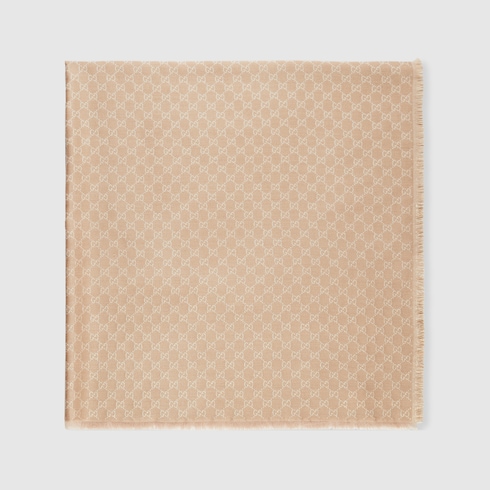 Printed GG cotton wool lamé shawl