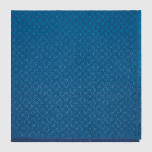Printed GG cotton wool lamé shawl