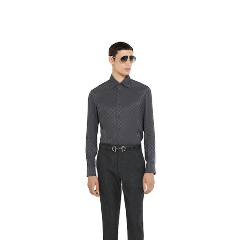 GG silk jacquard shirt