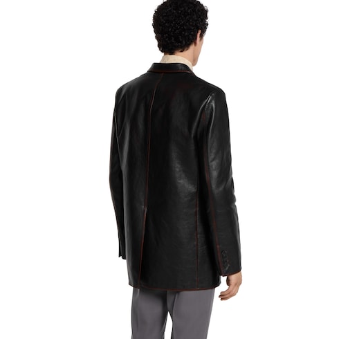 Veste en cuir doux effet vieilli