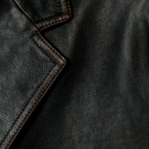 Veste en cuir doux effet vieilli