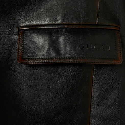 Jacke aus weichem Leder in Used-Optik